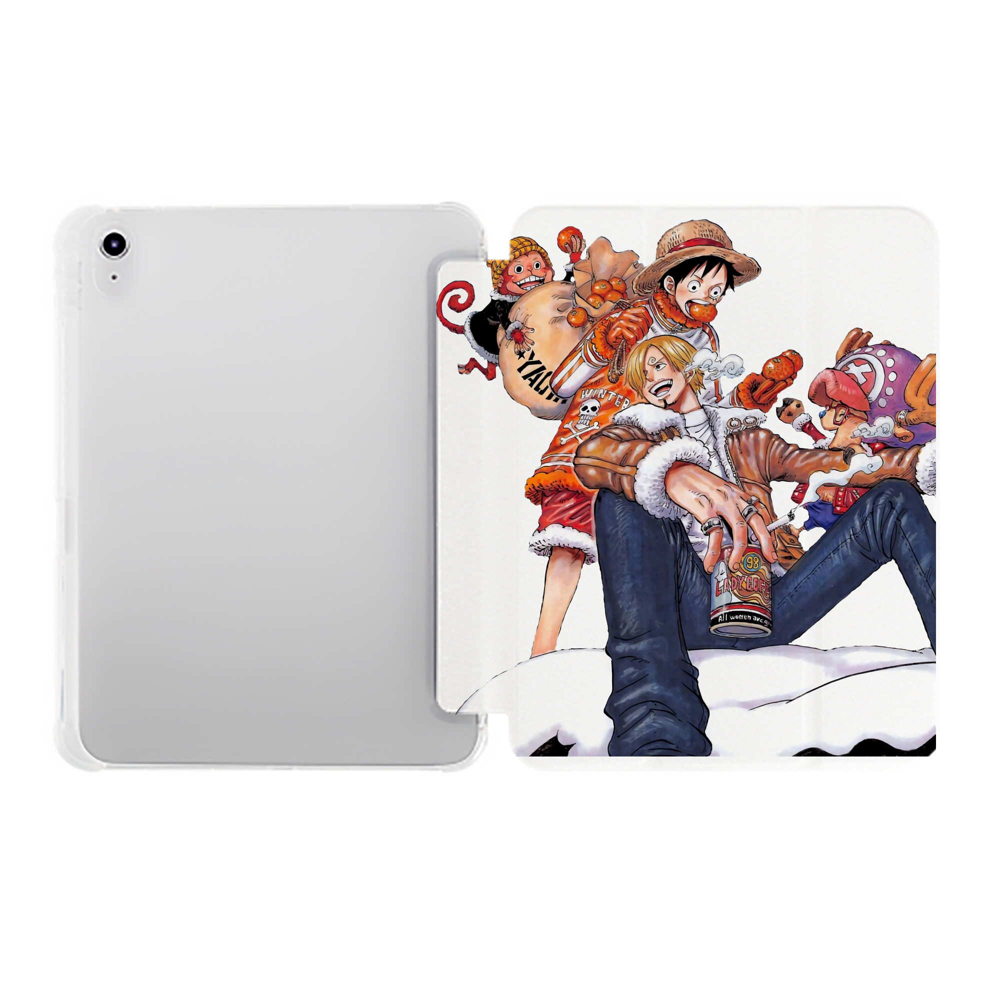 （画像用） ワンピース サンジ ONE PIECE Sanji IPad ケース ペン収納付き 三つ折りスタンド PUレザー×シリコン 対応機種9.5/10.5/10.9インチ